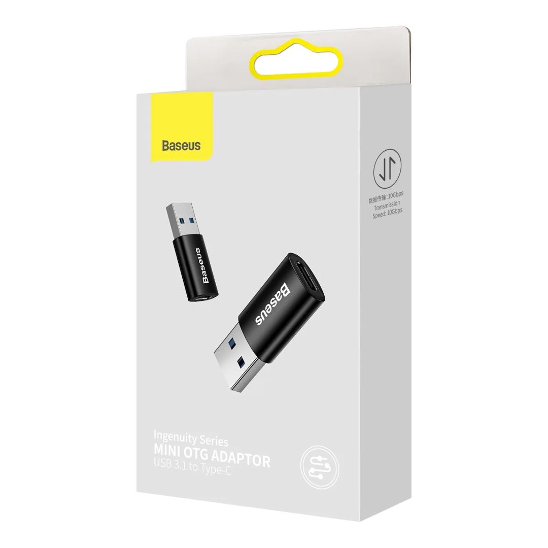Baseus Ingenuity Mini OTG Adapter Usb-a to Usb-c Black — Smartfon üçün kabelləri və keçidçilər, Bakı (4)