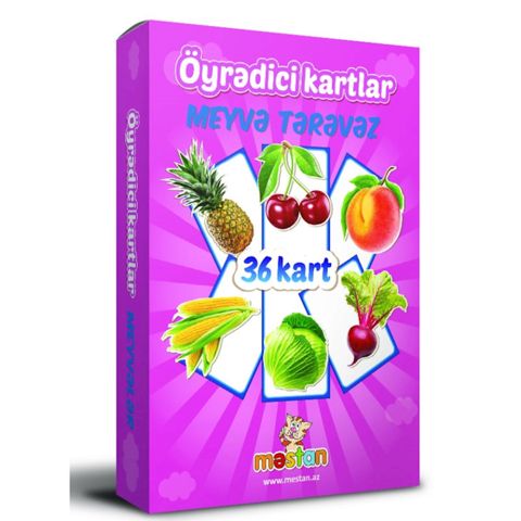 Öyrədici kartlar Mestan Meyvə və tərəvəz — Bakı
