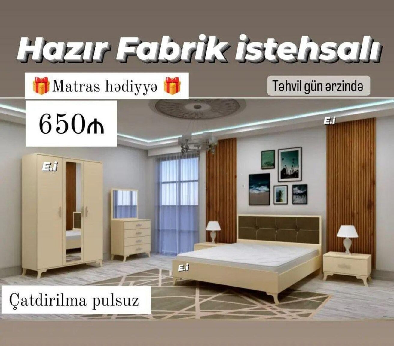 Yataq otağı dəsti No brand Qarışıq rəng — 650 ₼ · Bakı · Yataq otağı mobilya dəstləri Yataq otağı dəsti No brand Qarışıq rəng — Bakı