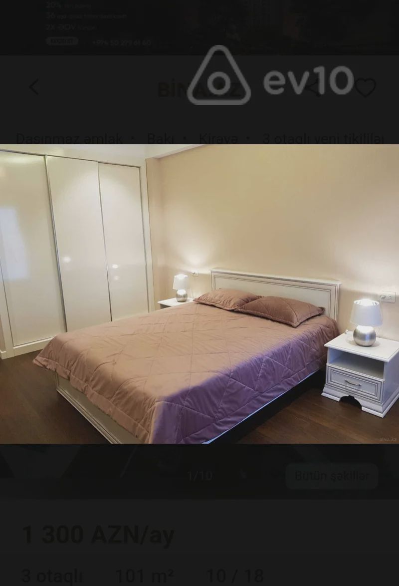 3 otaqlı mənzil, 101 m², Zahid — kirayə — Mənzil, Bakı (4)
