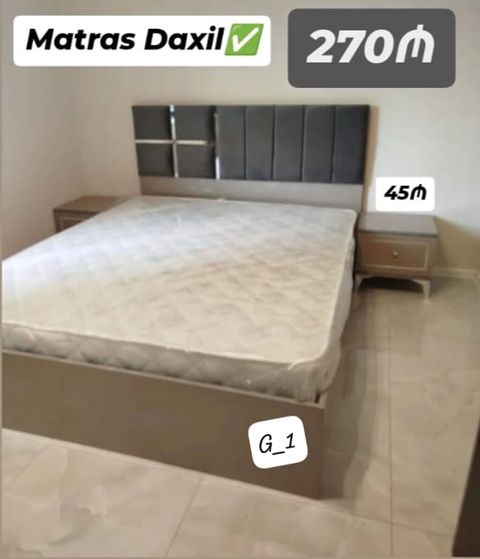 Yataq dəsti – Matras daxil - Modern dizaynlı iki nəfərlik çarpayı — Sumqayıt