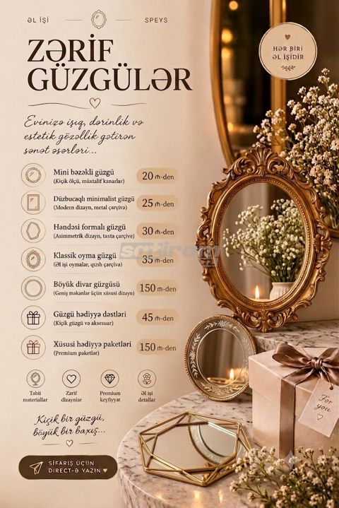 Dekorativ Güzgülər — 20 ₼ · Bakı · Aynalar Dekorativ Güzgülər — Bakı