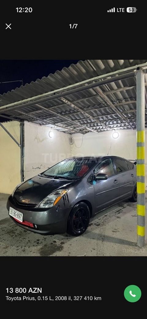 Toyota Prius: 1.5 l 2008 il Hetçbek — 12 800 ₼ · Fatmayı · Avtomobillər Toyota Prius: 1.5 l 2008 il Hetçbek — Fatmayı
