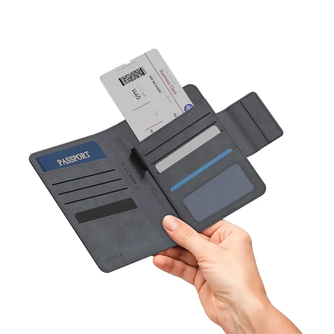 Levelo Harbor Passport Holder with Find My Tracker Grey — İdman və istirahət, Bakı