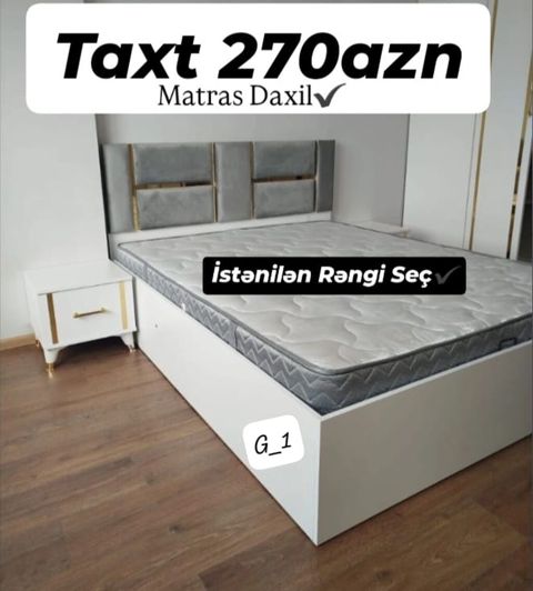 Taxt – matrass daxil - Qiymət: 270 AZN (şəkildə göstərilib) — 270 ₼ · Sumqayıt · Yataqlar Taxt – matrass daxil - Qiymət: 270 AZN (şəkildə göstərilib) — Sumqayıt