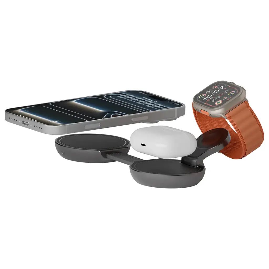Green Lion Qi2.2 Tri-Charge Wireless Charger Grey — Simsiz yükləycilər, Bakı (3)