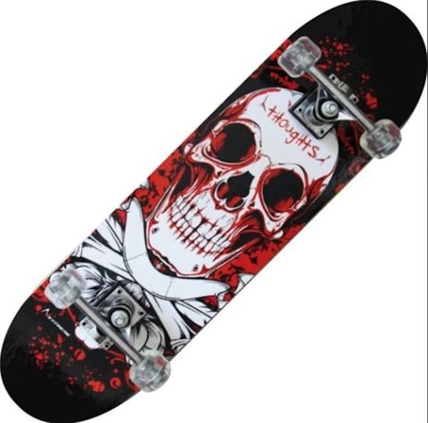 Skeytbord Nextreme Tribe Pro Bloody Skull, qara, qırmızı — Bakı