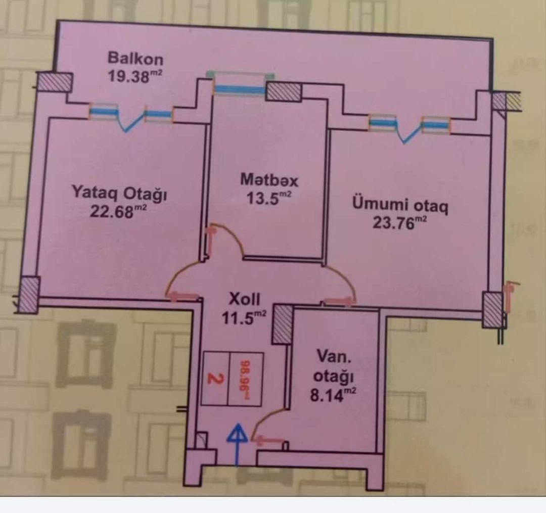 Satılır 3 otaqlı yeni tikili 100 m² — Mənzil, Xırdalan (6)
