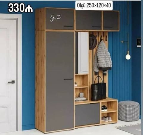 Dəhliz üçün funksional gardırob sistemi - Ölçü: 250×120×40 sm — Digah