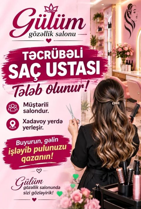 Gülüm Gözəllik Salonu – Təcrübəli Saç Ustası axtarılır - Müştərili — Sumqayıt