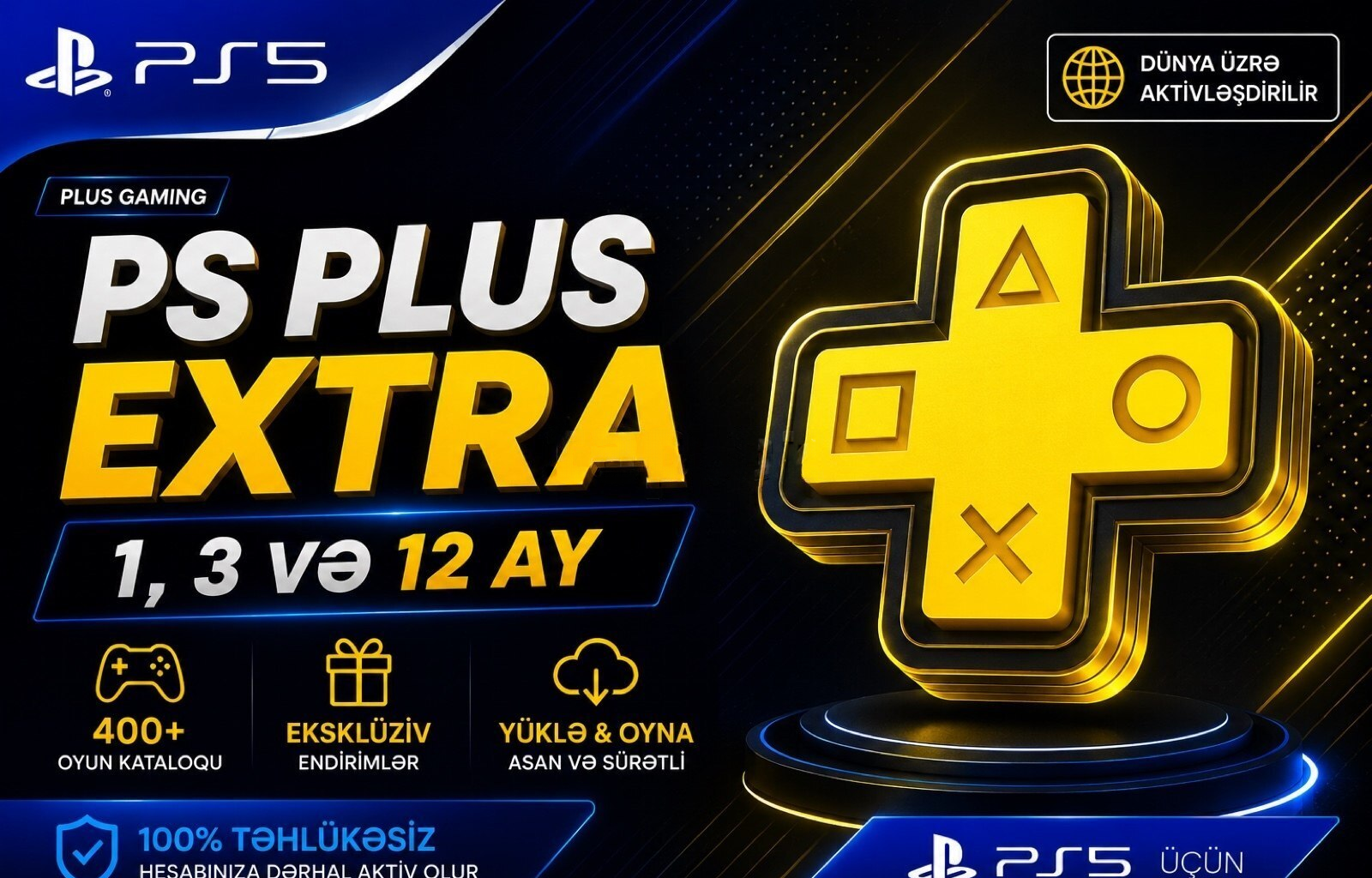 PlayStation Plus Extra 1 aylıq abunəlik — 120 ₼ · Bakı · Xidmətlər PlayStation Plus Extra 1 aylıq abunəlik — Bakı