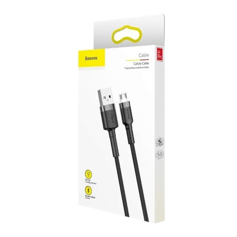 Baseus Cafule Micro USB Kabel 1M - Gray+Black — Şarj cihazları, Bakı (3)