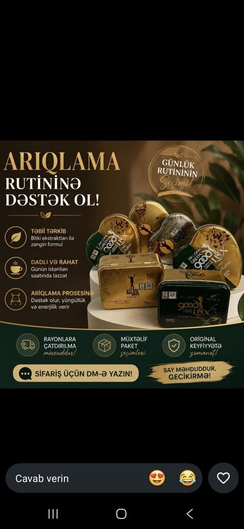 Ariqlama rutininə dəstək olan funksional içkilər – Goodlux Slim Coffee — 110 ₼ · Digah · Arıqlama məhsulları Ariqlama rutininə dəstək olan funksional içkilər – Goodlux Slim Coffee — Digah