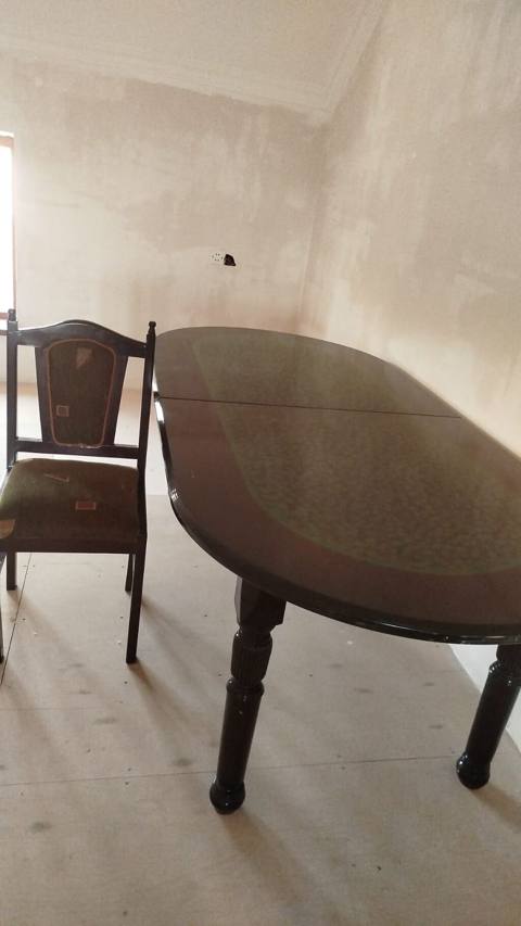 Qonaq otağı üçün, İşlənmiş, Açılan, Oval masa, 6 stul — Digah