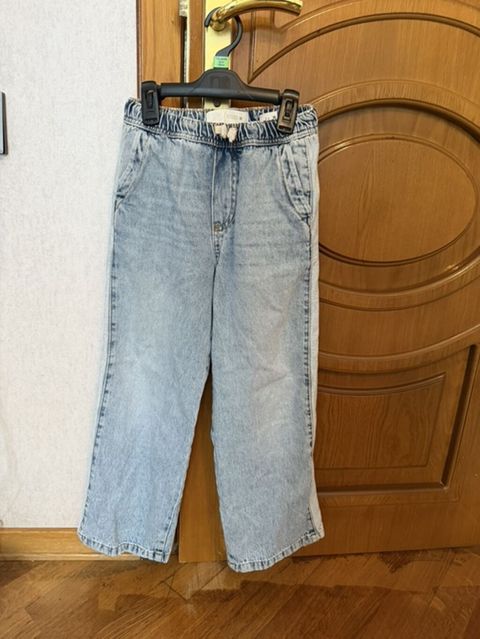 Uşaq üçün açıq mavi denim şalvar 7-8-9 yaş təzə kimidir - Model: düz — Digah