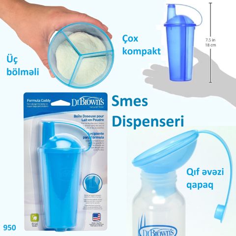 Smes saxlama qabı Dr. Brown's, 250ml, mavi — Bakı