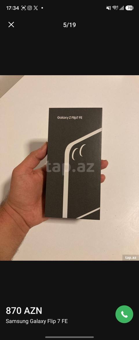Samsung Galaxy Z Flip7 FE, 128 GB, rəng - Qara, Face ID — Bakı