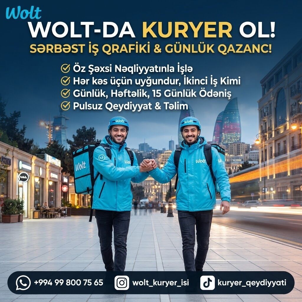 Piyada kuryer tələb olunur, İstənilən yaş, Təcrübəsiz, Gündəlik ödəniş — Nəqliyyat, logistika, anbar, Bakı