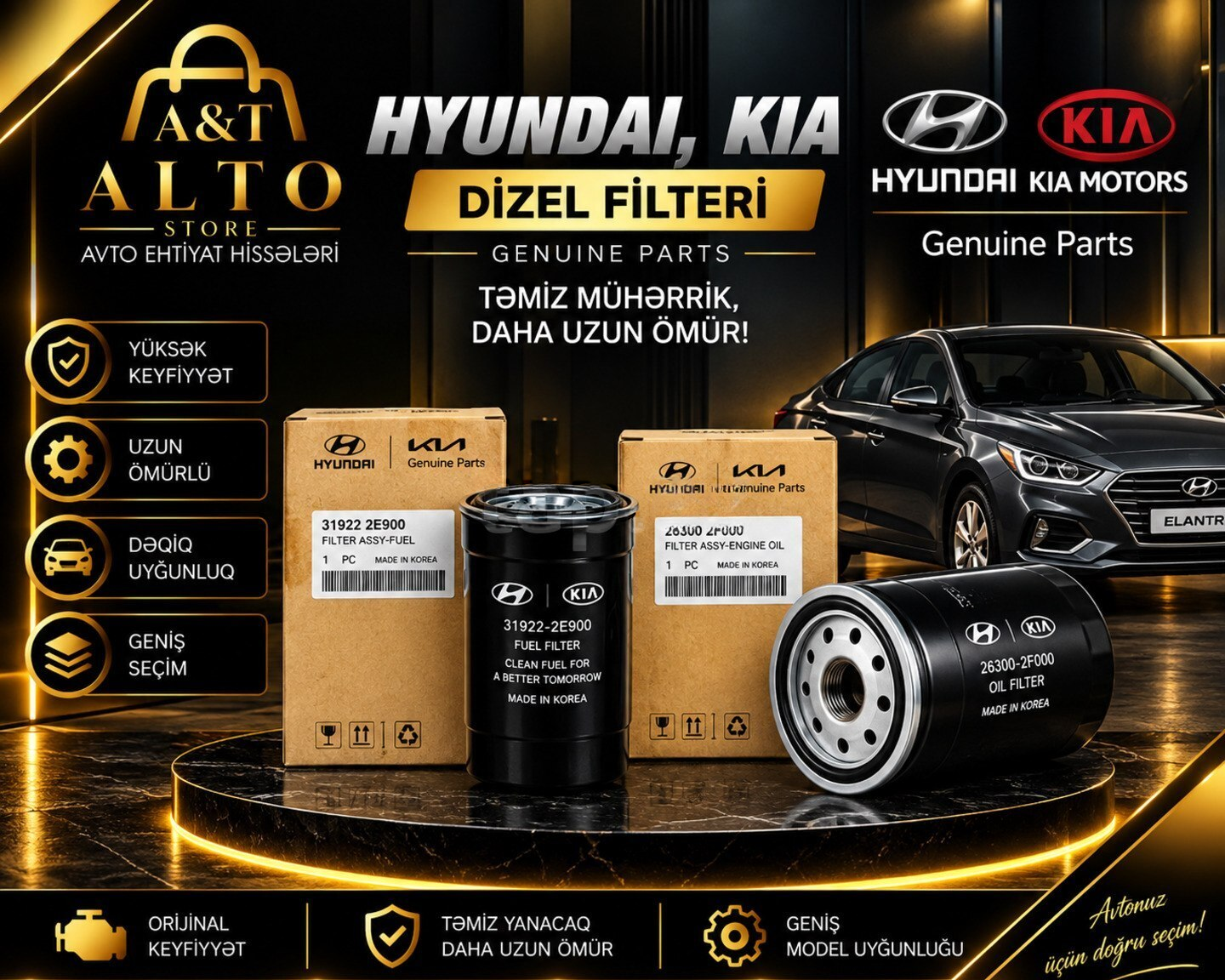Yanacaq və yağ filtri Hyundai və Kia üçün — Bakı