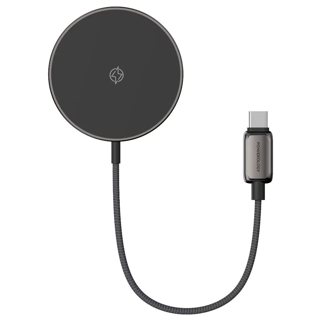 Powerology Zinco Series Wireless Charging Pad - Dark Gray — Simsiz yükləycilər, Bakı (2)