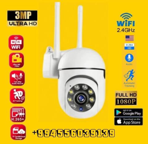 Kamera 3MP PTZ 1440P FHD Simsiz Təhlükəsizlik Kamerası ve 64 GB yadaş — Sumqayıt