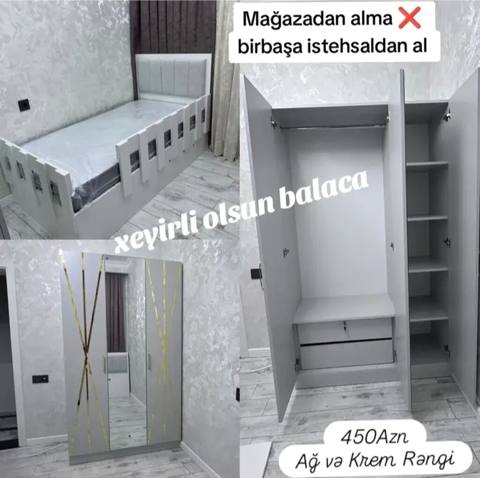 Uşaq/yeniyetmə otağı üçün mebel dəsti Tərkibi: - Tək nəfərlik çarpayı — 450 ₼ · Bakı, Nərimanov · Uşaq mebeli dəstləri Uşaq/yeniyetmə otağı üçün mebel dəsti Tərkibi: - Tək nəfərlik çarpayı — Bakı