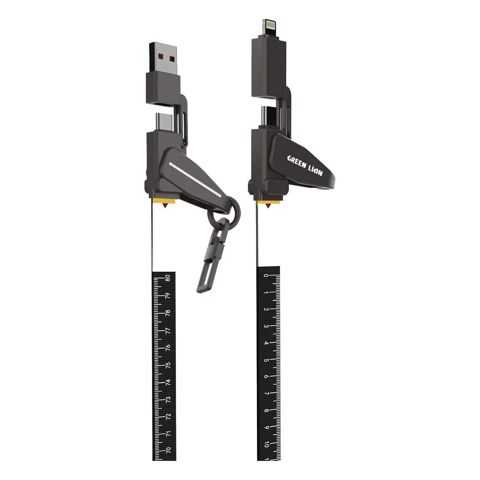Green Lion 4 in 1 Ultra Fast Charging Lanyard 240W - Black — დამტენები