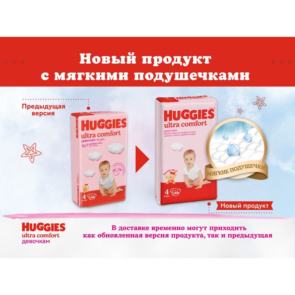 Qızlar üçün bezlər Huggies Ultra Comfort 4 66 əd — Mallar, Bakı (3)