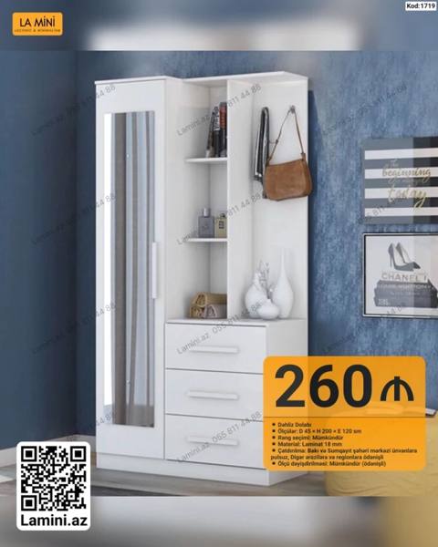 La Mini – Dəhliz Dolabı (Kod: 1719) - Məhsul: Dəhliz üçün funksional — Bakı