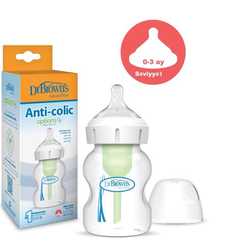 Enliboğaz Polipropilen 150 ml səviyyə 1 (0-3ay)başlıq Dr Brown's anti-colic butulka — Bakı