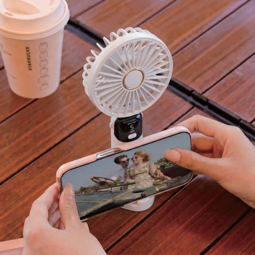 Porodo Lifestyle Chillo Flex Portable Handheld Fan White — İdman və istirahət, Bakı (2)