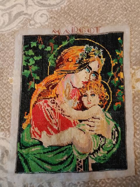Əl işi goblen – “Madonna və Uşaq” kompozisiyası - Üst hissədə — Bakı
