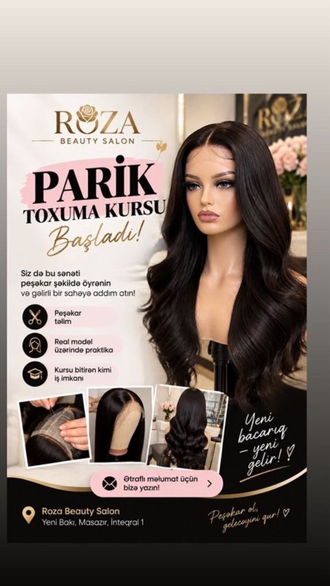 Parik toxuma kursu – Roza Beauty Salon - Peşəkar təlim: Parik — Masazır