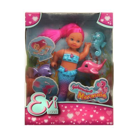 Oyun dəsti Simba Evi Love Swimming Mermaid, dəniz sakinləri ilə kukla-su pərisi, plastik — Bakı