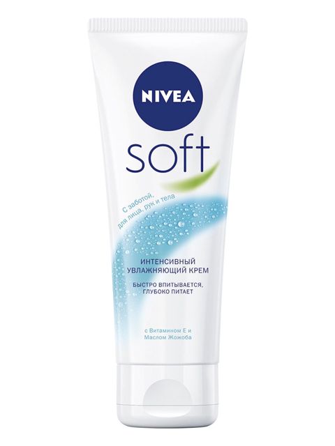Krem üz, əllər və bədən üçün Nivea Soft intensiv nəmləndirici jojoba yağı və E vitamini ilə 75 ml — Bakı