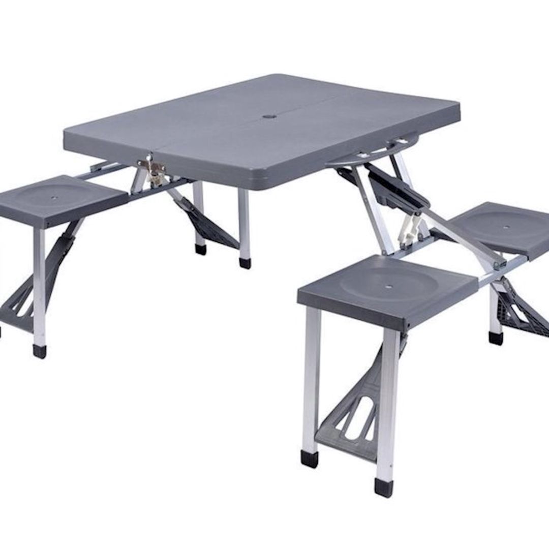 Seyr üçün yığılan masa Koopman 84х66х134 sm, PVC/alüminium, boz — Mallar, Bakı (2)