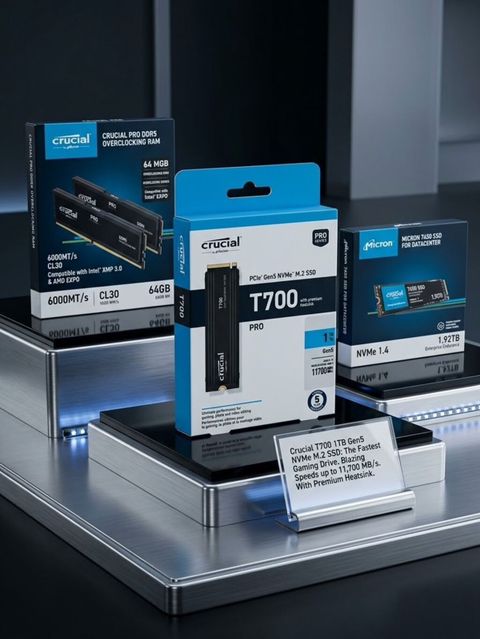 Crucial T700 PRO PCIe Gen5 NVMe M.2 SSD – 1 TB, premium heatsink ilə — Bakı