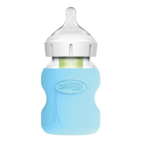 Silikon qoruyucu üzlük Dr. Brown's Options 150ml, şüşə butulkalar üçün, mavi — Bakı