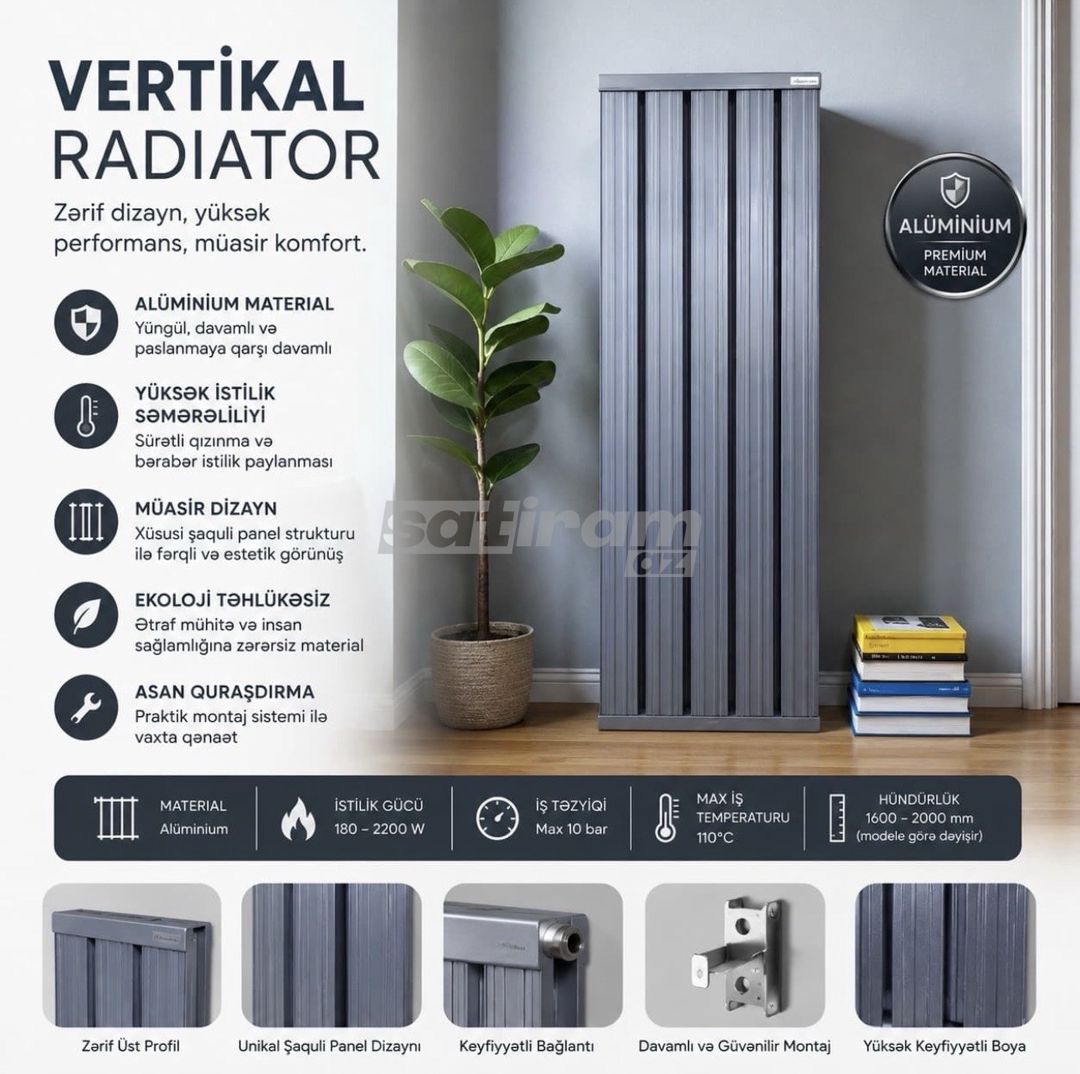 Vertikal radiyator — Təmir və inşaat, Bakı (5)