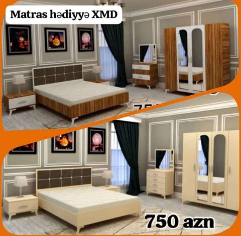 Yataq otağı dəsti – “Matras hədiyyə XMD” Komplektə daxildir: - Yataq — Mehdiabad