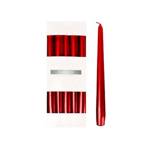 Şam dəsti Bispol Candles s30-230, 10 ədəd, 24.5x2.3 sm, parafin, 7 saat yanma, qırmızı — Bakı