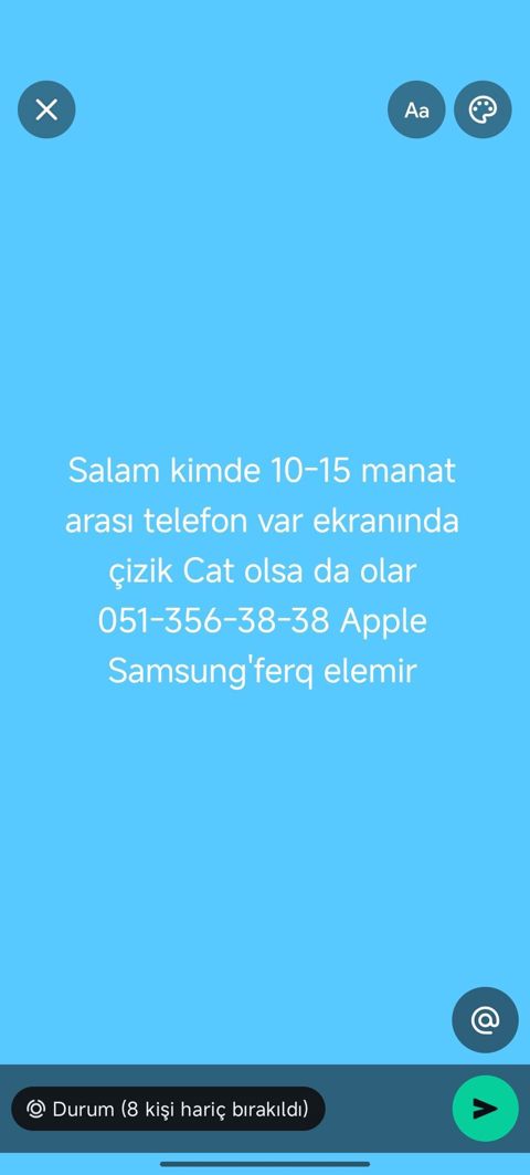 Axtarılır: 10–15 manat aralığında mobil telefon. Ekranında cızıq ola — 15 ₼ · Qəbələ · Digər smartfonlar Axtarılır: 10–15 manat aralığında mobil telefon. Ekranında cızıq ola — Qəbələ