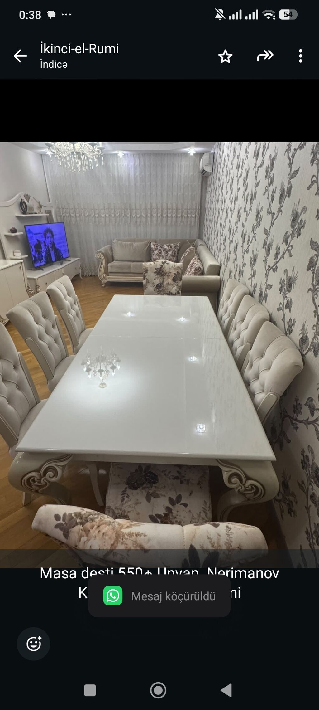 Masa desti 550₼ Unvan Nerimanov Kosmosun binası &Rumi — Masalar və stullar, Bakı