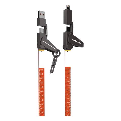 {GN4N1LA240WOG} Green Lion 4 in 1 Cable Ultra Fast Charging Lanyard 240W - Orange — დამტენები