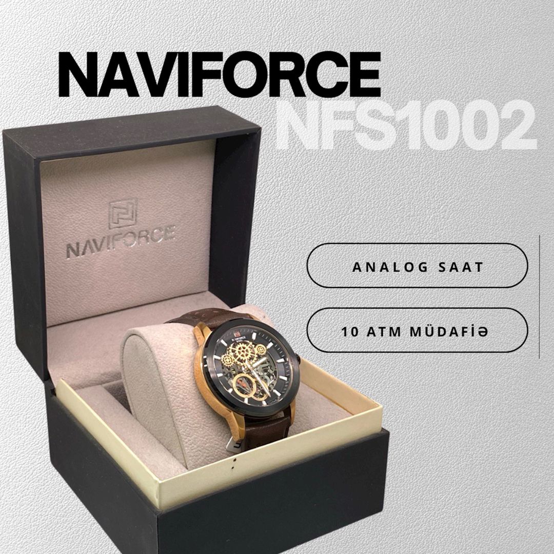 Qol saatı kişilər üçün Naviforce NFS1002 Black/Brown — Mallar, Bakı