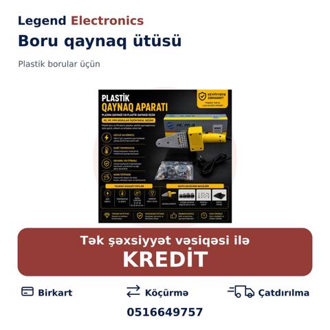 Elanın başlığı: Plastik qaynaq aparatı 1000 W Elanın mətni: Legend — Bakı