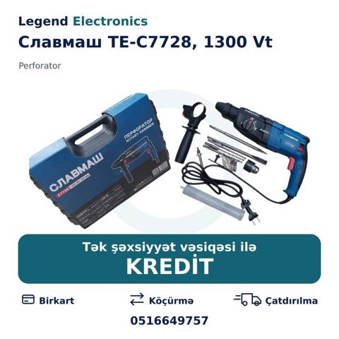 Elan başlığı: Perforator Славмаш TE-C7728, 1300 Vt Elan mətni — Перфораторы