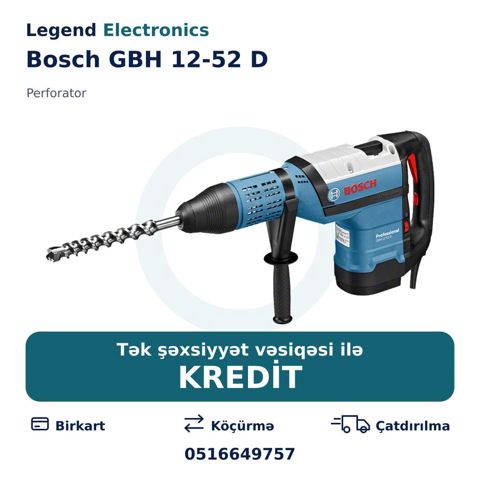 Elan başlığı: Perforator Bosch GBH 12-52 D Elan mətni: Bosch GBH — Kırıcı deliciler