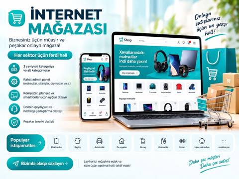 Internet mağaza veb sayt hazırlanması Hazır İnternet Mağaza — Bakı
