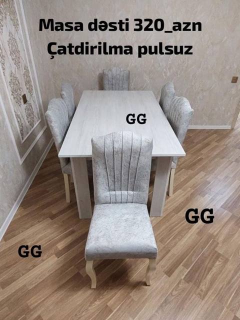 Qonaq otağı üçün, Yeni, Açılmayan, Dördbucaq masa, 6 stul — 320 ₼ · Digah · Masalar və stullar Qonaq otağı üçün, Yeni, Açılmayan, Dördbucaq masa, 6 stul — Digah